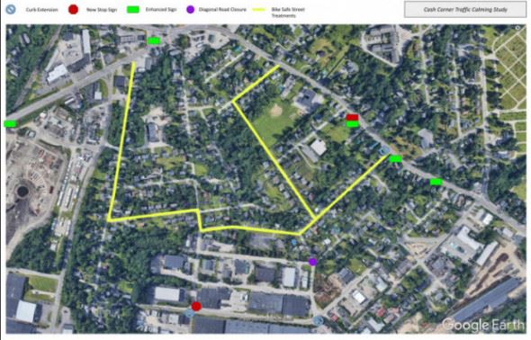 Map of Cash Corner Proposed Treatments